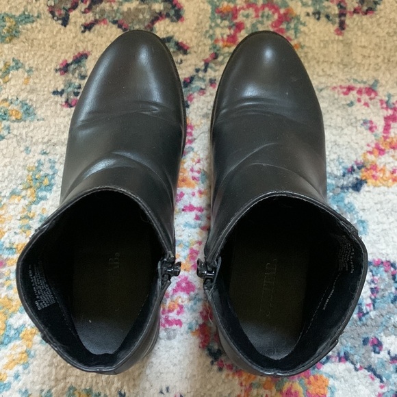 JustFab Black Leather Ankle Boots - Picture 2 of 3